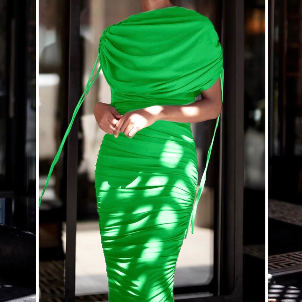 Kelly Green ruched trending instagram party dress size medium-still in package